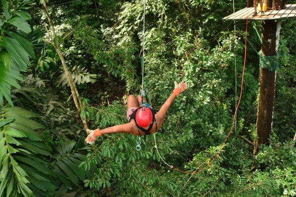 Ziplining in the rainforest