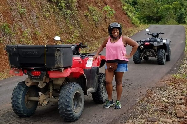 ATV riding in the mountains